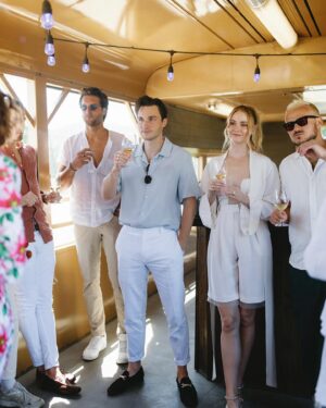 Virginia Gardner Instagram - Day one of our wedding weekend we took our bridal parties and parents on the fantastic Napa valley wine train 🍷🍷🍷