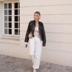Virginie Conte Instagram - ☀️ Outfit inspo for spring Jean @thefrankieshop Jacket @sandroparis Heels @miumiu #fashionstyle #parisienne #parisianchic #minimalstyle #streetstyle #outfitpost #miumiu #frankieshop