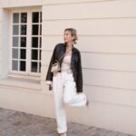 Virginie Conte Instagram - ☀️ Outfit inspo for spring Jean @thefrankieshop Jacket @sandroparis Heels @miumiu #fashionstyle #parisienne #parisianchic #minimalstyle #streetstyle #outfitpost #miumiu #frankieshop