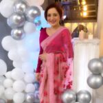 Vishavpreet Kaur Instagram - 💖💫✨ #pink #sareelove #onlocation #pashminna