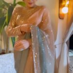 Vishavpreet Kaur Instagram - In love with this look 🫶🏻🌟💫 #onset #pashminna #sareelove #feelingbeautiful