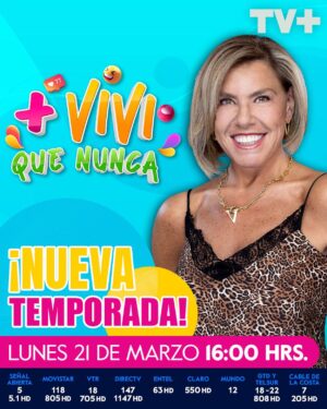 Vivi Kreutzberger Instagram - ¡Regresa #𝐌𝐚́𝐬𝐕𝐢𝐯𝐢𝐪𝐮𝐞𝐍𝐮𝐧𝐜𝐚 con una nueva temporada! Con más entretención y más vivo que nunca 🤩🎉 desde el 𝐥𝐮𝐧𝐞𝐬 𝟐𝟏 𝐝𝐞 𝐌𝐚𝐫𝐳𝐨 𝐚 𝐥𝐚𝐬 𝟏𝟔:𝟎𝟎 𝐡𝐨𝐫𝐚𝐬, solo por 𝐓𝐕  pura entretención 💙