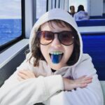 Vivien Lyra Blair Instagram - How many Smurf jokes do you think I heard today after eating a blue raspberry ring pop? 👀