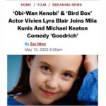 Vivien Lyra Blair Instagram - Thanks @deadline for the announcement! I had so much fun filming #goodrichmovie I can’t wait for everyone to see it 👀. #vivienlyrablair #goodrichmovie #milakunis #michaelkeaton #deadlinehollywood