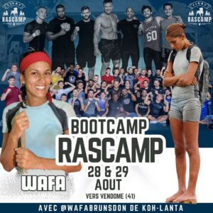 Wafa El Mejjad Instagram - PRÉPAREZ-VOUS ça va chauffer le 28 & 29 août au RASCAMP ✊
@wafabrunsdon débarque pour un BOOTCAMP au goût de Koh-Lanta 😅
👉réservation en mp avec @thomasloubersanes 
DES ÉPREUVES OLYMPIQUES ET MYTHIQUES SERONT AU MENU 😉

#camp #bootcamp #stage #epreuve #sport #fight #prepa #vendome #kohlanta