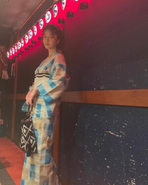 Wakana Matsumoto Instagram - 浴衣。

よーく見るとカゴバックの柄❤️

きゃわたん😍

👘💎タグ付けしてます🏷