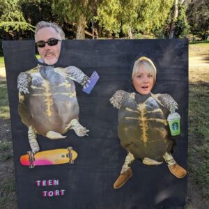 Wendi McLendon-Covey Instagram - Over the weekend we had the honor of attending the quincineara of our God-tortoise Cheeseburger! Her mother @jazmmoore pulled out all the stops! Scroll through to see Cheesie in her pretty pink dress.