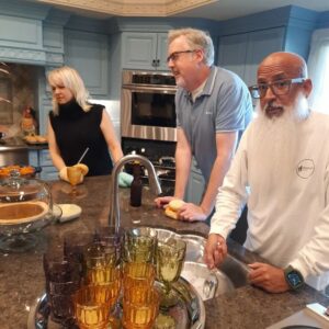 Wendi McLendon-Covey Instagram - My mom took this Pic of me, @jivemiguel70 and @dferzaremba, exhausted after reheating and serving the Thanksgiving meal we'd ordered from Lazy Acres. I salute anyone with the ability and fortitude to cook and serve a holiday meal from scratch, cuz it ain't easy!