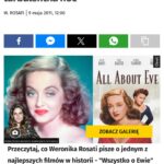 Weronika Rosati Instagram - Dziś obchodziłaby urodziny jedna z najwybitniejszych aktorek wszechczasów - Bette Davis ✨ Wiem że nie będzie to post bijacy rekordy w przeciwieństwie do pustego kontentu ( sama czasami jestem winna temu przyznaje 😔) ale zależy mi by podzielić sie z wami moim artykułem który napisałam wiele lat temu dla @plejadapl o jednej z moich idolek- Ms Davis. Z artykułu dowiecie sie więcej o tej wspaniałej aktorce i kulisach powstawania filmu " Wszystko o Ewie" i jestem ciekawa ile z was go przeczyta haha i waszej opinii- link do artykułu w bio 💪🏼 Na ostatnim zdjęciu jest jej portet z autografem który znajduje się w mojej kolekcji . In honor of @bettedavisestate who would have been 118 years old today I wanted to share an article I wrote about her many years ago - link in bio ⭐️ #bettedavis @bettedavisestate #classichollywood #allabouteve