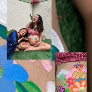 Westny Dj Instagram - Random wanting to have Gembil painted by @evekoss strong feeling Gembil lebih attach sm Nuansa Ibu Pertiwi dan Alam semesta🫶🏻 mau masuk kehamilan 9 bulan Gembil sbntr lagi hadirrrr😍😍😍 jadi i wanted to make something memorable in an Art way😍 Smoga ISWW dan Alam semesta merestui dan perlancarkan Gembil's birth 🙏🏻 And thank you @evekoss yg uda sefrekuensi mau melukis tema ini utk Gembil, means A lot for me , and i hope it goes the same for you too🩵 #painting #hamil #art #lukis #lukisperuthamil #pregnant #pregnantpainting #love #bumil #nature
