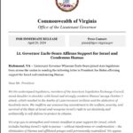 Winsome Earle-Sears Instagram – I joined state legislators from across the nation in sending the following letter to President Joe Biden affirming support for Israel and condemning Hamas. Read the full letter at the link in the story.