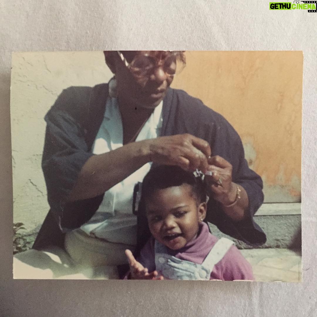 Xosha Roquemore - 892 Likes - Grandmommy fixing my hair on the back porch. I'm talking...as per usual. Always been TALKIN #tbt