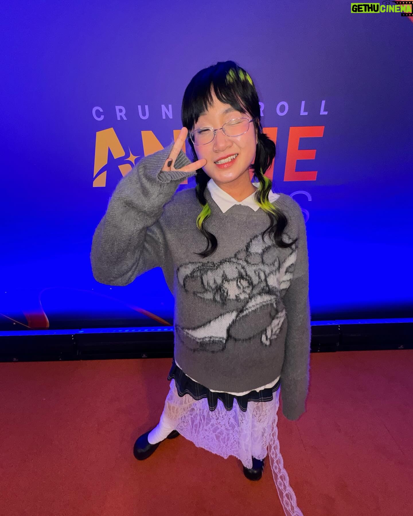 Yaeji Instagram - thank u for inviting me to present at the @animeawards.official @crunchyroll π₯Ήπ€ my childhood dream come true to anyone whose loved anime their whole life but felt like they had to hide it, we finally made it π«Ά wearing @_yuminha_ sweater and a lace skirt i made βοΈ @venicew shoes thrifted skirt and shirt don quixote loose socks π€£ hair color @ququ_raaakun7 hair styling @macha706 makeup @misato__hm π