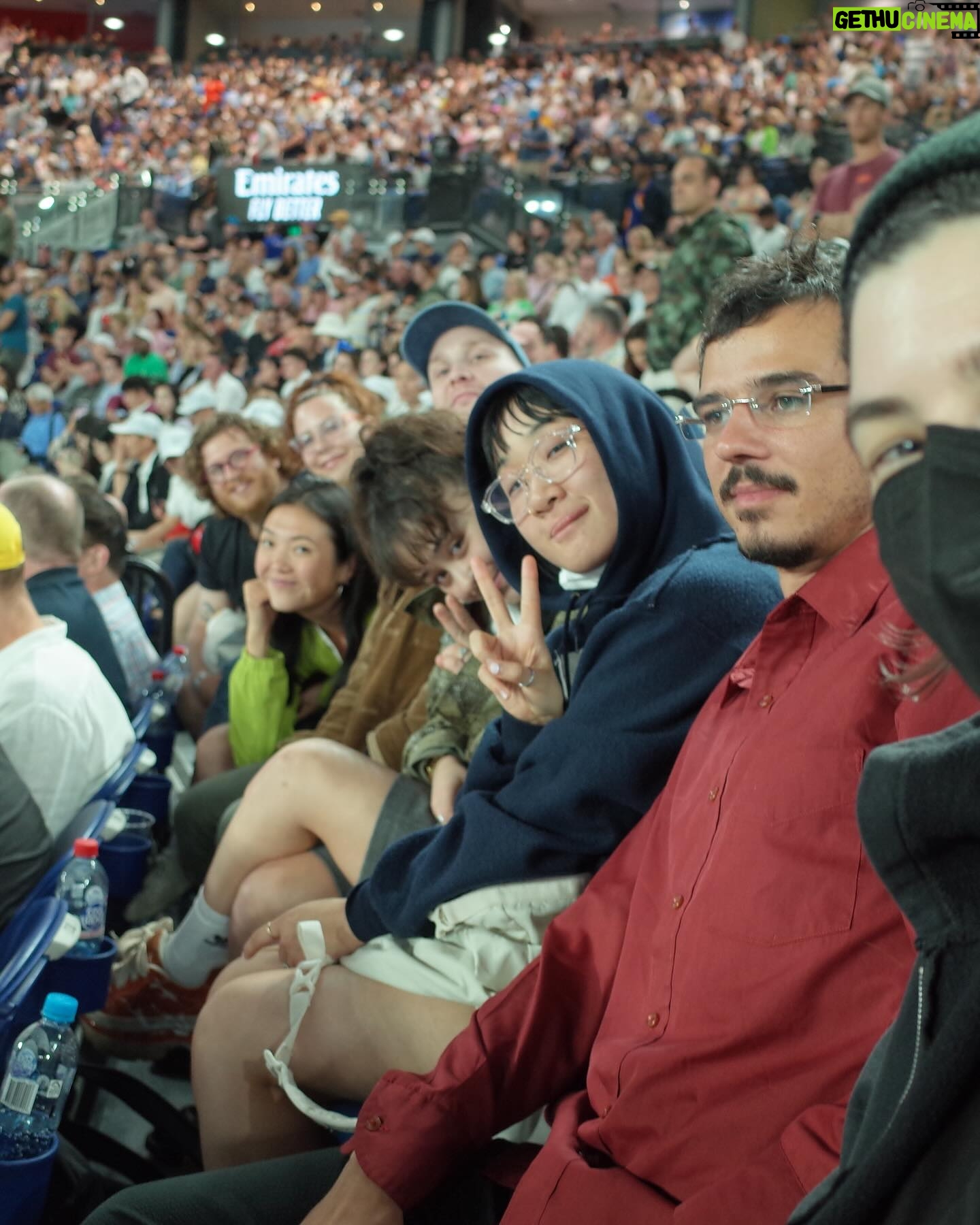 Yaeji Instagram - thankful for another heart-opening experience, this time in melbourne 🫶 @australianopen kindly invited us to perform (music) and we got to go see quarterfinals 🥹🎾💪 it was australia day (also referred as invasion day) on my day off, and it was my first time showing up to a rally outside of the states people around the world really do see how our struggles are interconnected & when all the threads connect, our efforts actually can bring impact. hope is never lost, but we are sometimes lost,, and thats ok. we just pick it back up this is my nrg for 2024!!!!! & im gna write tons of music. lets go