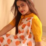 Yamuna Chinnadurai Instagram - Season for trends 🥭 Selaiyum Ravikaiyum the saree made with love Dm to @selaiyum_ravikaiyum for orders and details #onlineshopping #online #mango #georgette #website #sale #sareeshopping