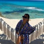 Yasmine Ghaith Instagram - One of the most beautiful beaches I've ever been to 💙 A mix of the beautiful Turquoise North coast water with the smoothest white sand, and the clarity of Mykonos beaches, along with the vibe of the south Spanish coast 💙 A mix from heaven only in @jefairatown #WonderWomanAroundTheWorld #NorthCoast #Summer #Beach #Sun #Sand #Turquoise #CrystalClear