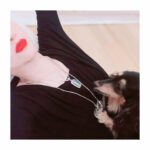 Yasuko Matsuyuki Instagram - . オハヨウゴザイマス ストレッチすると必ず コウナル 今日もガンバル #癒し #ルーディ #いつも一緒 #ありがとう #わたしのお腹は #ルーディのソファ