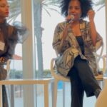 Yaya DaCosta Instagram - It was my absolute pleasure to speak on a panel for @brownu “Brown and Beyond,” alongside president of The Academy, Janet Yang (class of ‘78), motivational singer-songwriter Rhonda Ross (class of “93), artistic director of the Brown Arts Institute, Avery Willis Hoffman, and moderated by Brickson Diamond (class of ‘93). Swipe to hear just a few moments from an evening of sharing insights and building community. I even brought out my class ring for the occasion! 😉 🗣️ BRUNO! * And shoutout to university President Paxton for leading by example.