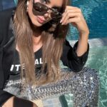 Yoanna House Instagram - 3 looks after swim looks incorporated custom @layneau @Zimmerman and @giorgioarmani with @chloe aviators pants @nastygal