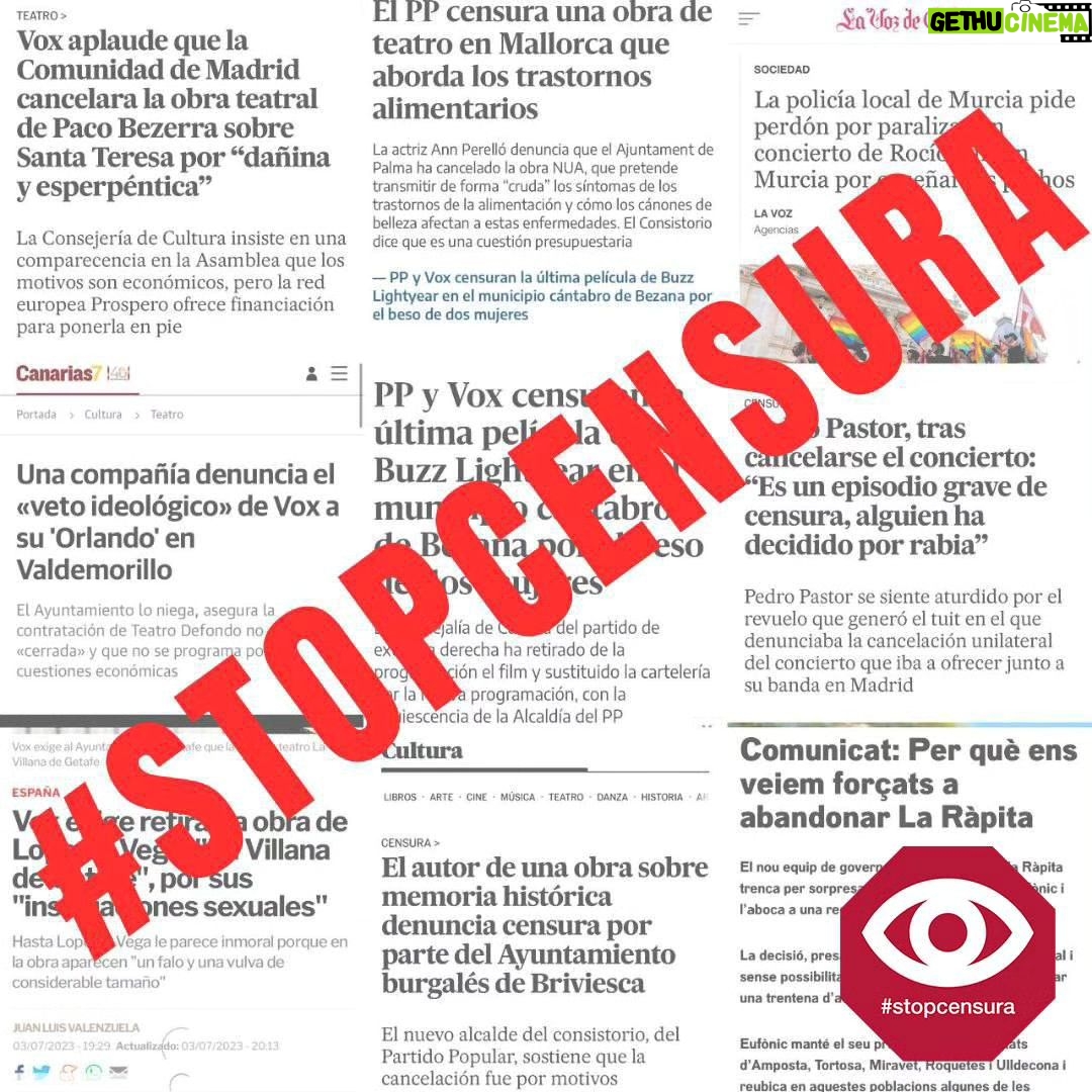 Yolanda Ramos - 10.4K Likes - Profesionales del mundo de la cultura denunciamos la censura que está atentando contra la libertad de expresión. Un derecho consolidado democráticamente en la Constitución. Exigimos protección de nuestros derechos porque sin CULTURA no hay democracia