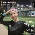 Yoon Se-a Instagram – 나홀로 지속주 #11km
으하하!
10km 이상 혼자 뛰어보다니…!! 
낯설음, 어두움을 세상에서 제일 무서워하는 겁쟁이가
새로운 땅을 밟아 보았습니다…🐾 
아 찔 해 라!! 
나를 다시 출발선에 놓아주는 #UNKNOWNCREW
#🫡 #행복하세아🍀 

**왜 발이 아니고 손이 떨리지요오..😮