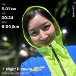 Yoon Se-a Instagram - 아슬아슬하니… 허겁지겁 #5km 2024.5.14 마무리. 낼 보자!! 얘들아…💨 #행복하세아🍀