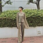 Yuri Tsunematsu Instagram - 🍃🦔 today's outfits. ⋆blouse&pants→ @aoiwanaka.official