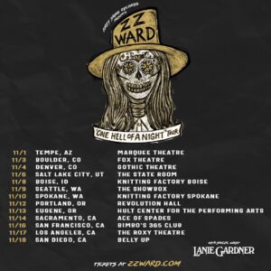 ZZ Ward Instagram - Dirty Shine Fam!! Thank you all so much for coming out to the first leg of The One Hell Of A Night Tour!! I am so excited to hit the road again in November for leg 2 with @whoislanie!! I can’t wait to see the rest of my dirty shine fam so soon 🖤 Grab those tickets & vip now! Link in bio.