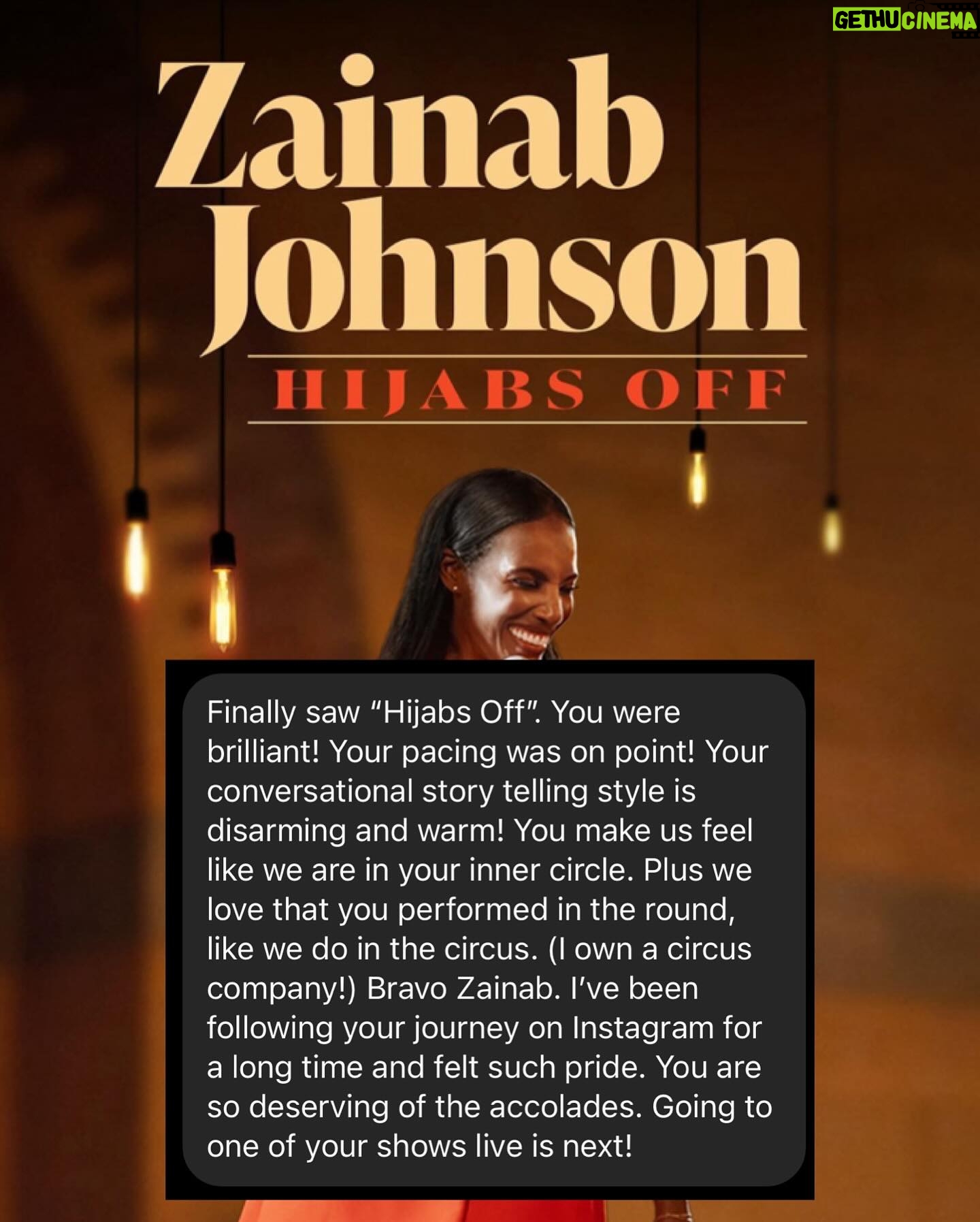 Zainab Johnson Instagram - The messages I’ve been receiving these past couple of weeks about my special got me like 🥹🥰🥹🥰. There’s too many to share everyone’s but just know I see them and I love them and I appreciate every single email, dm, comment, etc. ‘HIJABS OFF’ available RIGHT NOW only on @primevideo tell a friend to tell a friend 😉 #comedy #standup #flowers #mashallah #appreciation #hijabsoff #zainabjohnson #zainabjohnsonhijabsoff