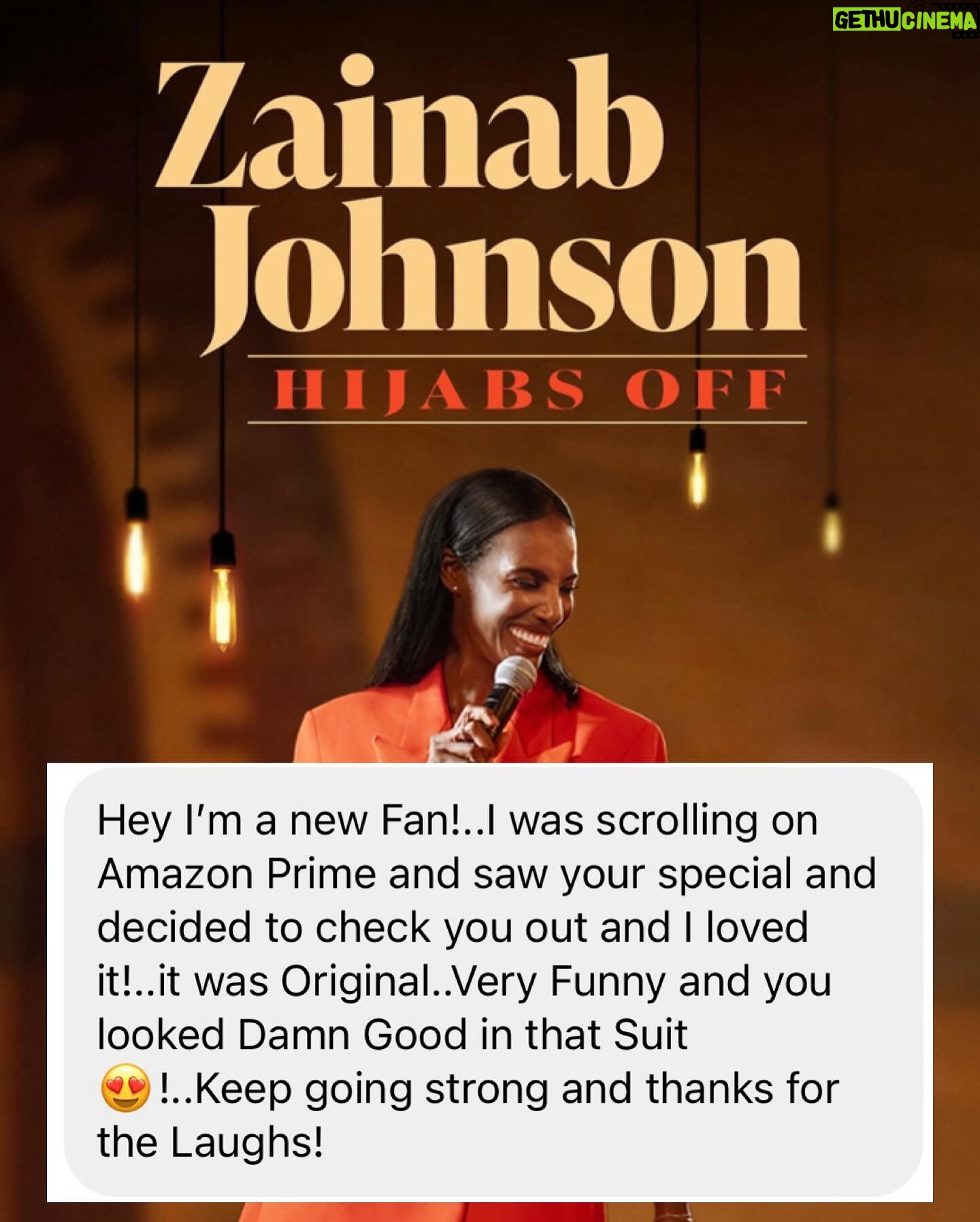 Zainab Johnson Instagram - The messages I’ve been receiving these past couple of weeks about my special got me like 🥹🥰🥹🥰. There’s too many to share everyone’s but just know I see them and I love them and I appreciate every single email, dm, comment, etc. ‘HIJABS OFF’ available RIGHT NOW only on @primevideo tell a friend to tell a friend 😉 #comedy #standup #flowers #mashallah #appreciation #hijabsoff #zainabjohnson #zainabjohnsonhijabsoff