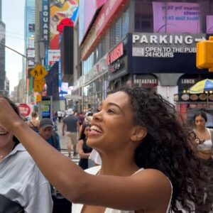 Zaria Instagram - As you can see, it was hard to even wade through Times Square with how many people recognized me from the show!
(Dress from my friends at @thealist.us @reformation )