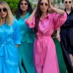 Zhanna Martirosyan Instagram - Две недели репетиций💃 и вуаля- результат! Зацените.. Ну или просто зацените наши кафтаны @basique713 🩵💚🩷🖤
