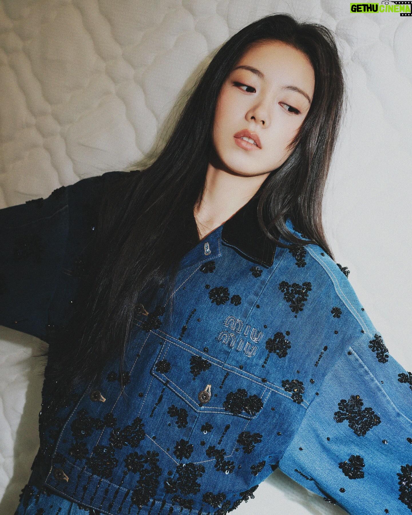 Zhao Jinmai Instagram - 🌌@MiuMiu #MiuMiuUpcycled