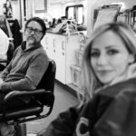 Zibby Allen Instagram - At long last, some VR #bts 🩶 #virginriverseries #virginrivernetflix #virginriverseason5 (photo of Martin and me taken by @alexandrabreck on her cool n’ fancy 📸 )