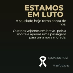 Zizi Possi Instagram - Acabei de escrever no Instagram dele... "não tenho palavras. As melhores sempre foram as suas meu amigo... Tudo o que sempre pulsou em você , os caminhos mais improváveis na busca da expressão mais exata, mais abrangente e sintética desse vulcão em eterna erupção de criatividade e saber... Edú, que honra ter tido seus versos na minha boca, na minha alma..... Zé Possi, obrigada por mais esse presente transformador....Edú Ruiz, para sempre!!!! LOVELOVELOVE". Seja tua jornada o mais bonito trajeto de encontros, todos queles que você perseguiu em vida aqui....que o destino te brinde com essa e outras muitas alegrias...