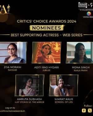 Zoa Morani Instagram - Dressed up for my first ever nomination ☺️ it was SUCH an honour being in that room last night with SUCH an ocean of talent from every aspect of filmmaking.. and to get a nomination from a jury of 50 esteemed critics literally felt surreal , cant believe it still 🫢… thank you @anupama.chopra maam and everyone at @filmcriticsguild @criticschoiceindia for finding my performance worthy of the nomination… a milestone moment really … @amrutasubhash was SO truly the deserving winner from our category, knew it in my heart from before ☺️ such a fan maam…
Hair and make up @shraddhamishra8 
Photos @palashsverma  #criticschoiceawards #filmcriticsguild #dahaad