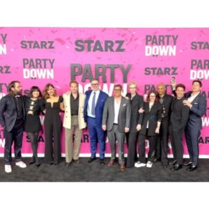 Zoë Chao Instagram - Partying for PARTY DOWN season 3 OUT TODAY @starz [gobsmacked   proud   crazy grateful] [👩🏻‍🍳] 

Hair @dereksyuen 🎀
Makeup @allanface 🎀 assisted by @rubyvo_ 🎀
Stylist @tiffanimorenostudio 🎀
Wardrobe assistance @lpembroke 🎀
All the things @teamid 🎀

Dress: @rebeccavallance 
Shoes: @sam_edelman 
Jewels: @danarebecca @melindamaria_jewelry @sterlingforever