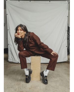 Zoë Chao Instagram - shot the shiz with @devynnmolina over at beloved art collective @ladygunn 🤎 

a big thank you to my gifted friend for this shoot @nolwencif 🤎and to my favorite LA based line @goodfight for every single look 🤎 lastly to @daniellehaxtonmua for expanding my hair   makeup game! 🤎