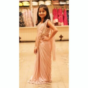 aazhiya sj Instagram - Check out these Pre drapped saree for kids from @ellfashionyoung 
.
.
.
#Ellfashions #aazhiya