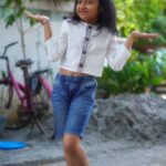 aazhiya sj Instagram - 🌸 New Arrival! Stylish White Linen Blend Top with Block Print & Chinese Collar 🌸 with our beloved Rowdybaby @aazhiya_sj_official #FashionForGirls #TrendAlert" . . . Launching soon! Stay tuned! Follow us @bynikshitha or subscribe at www.nikshitha.com for updates #summertrends #summervibes