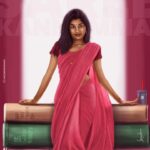 dharshini sudhakar Instagram - Art by @suryanaveeen Gaandu kannama series || saree kannama This is my most favorite art! Thank youuu ❤️🙈