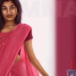 dharshini sudhakar Instagram - Art by @suryanaveeen Gaandu kannama series || saree kannama This is my most favorite art! Thank youuu ❤️🙈