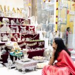 sai Dhanya Instagram - Golu 🌟@challani_house_of_silver #silver #golu #dussehra #red #saree #traditional #weekend #saraswati_puja #silver_golu #dhanyaa #sai_dhanyaa