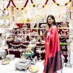 sai Dhanya Instagram - Golu 🌟@challani_house_of_silver #silver #golu #dussehra #red #saree #traditional #weekend #saraswati_puja #silver_golu #dhanyaa #sai_dhanyaa
