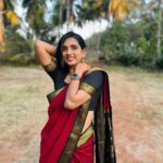 sai Dhanya Instagram - A beautiful red saree from @weddingstudio_skar Draped by @tweetys_touch #saree #red #styling #sareered #r #e