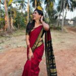 sai Dhanya Instagram - A beautiful red saree from @weddingstudio_skar Draped by @tweetys_touch #saree #red #styling #sareered #r #e
