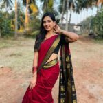 sai Dhanya Instagram - A beautiful red saree from @weddingstudio_skar Draped by @tweetys_touch #saree #red #styling #sareered #r #e