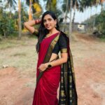 sai Dhanya Instagram - A beautiful red saree from @weddingstudio_skar Draped by @tweetys_touch #saree #red #styling #sareered #r #e