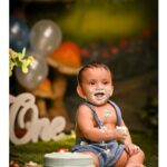 sree priya Instagram - Alludu babu turning 1️⃣ I can’t forget the moment when i saw you the first while doctor is taking you out chinnoda😍 can’t believe that am the one who told evryone it’s a baby boy 👶i still remember the happy tears in ech one of us 🥹 i still remember the first hold 👩‍🍼 ua such a blessing to us bangaru ♥️ Happy first birthday PRAKHYATH 🍰 god bless you nanna🙌 Cake : @dessert.doodle yuummmm it was 😋totally loved the taste ,li’ll boy enjyd eating it 😄 Photography : @kidio_studio rakesh jiiiii ..such a cute pictures i say ♥️