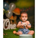 sree priya Instagram - Alludu babu turning 1️⃣ I can’t forget the moment when i saw you the first while doctor is taking you out chinnoda😍 can’t believe that am the one who told evryone it’s a baby boy 👶i still remember the happy tears in ech one of us 🥹 i still remember the first hold 👩‍🍼 ua such a blessing to us bangaru ♥️ Happy first birthday PRAKHYATH 🍰 god bless you nanna🙌 Cake : @dessert.doodle yuummmm it was 😋totally loved the taste ,li’ll boy enjyd eating it 😄 Photography : @kidio_studio rakesh jiiiii ..such a cute pictures i say ♥️